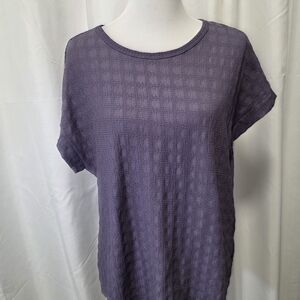 SHEIN Textured Short Sleeve Top in Purple